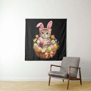 Tapete De Parede Amantes de Gatinhos Fofos Feliz Páscoa Gato