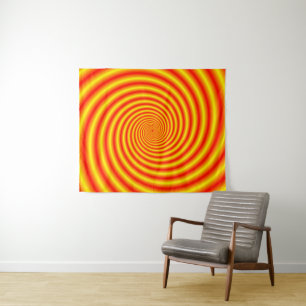 Tapete De Parede Amarele no vermelho através da espiral alaranjada