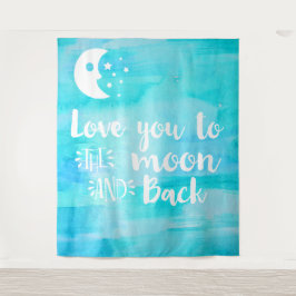 Tapete De Parede Ame-Te À Tipografia Da Cor Azul-Lua