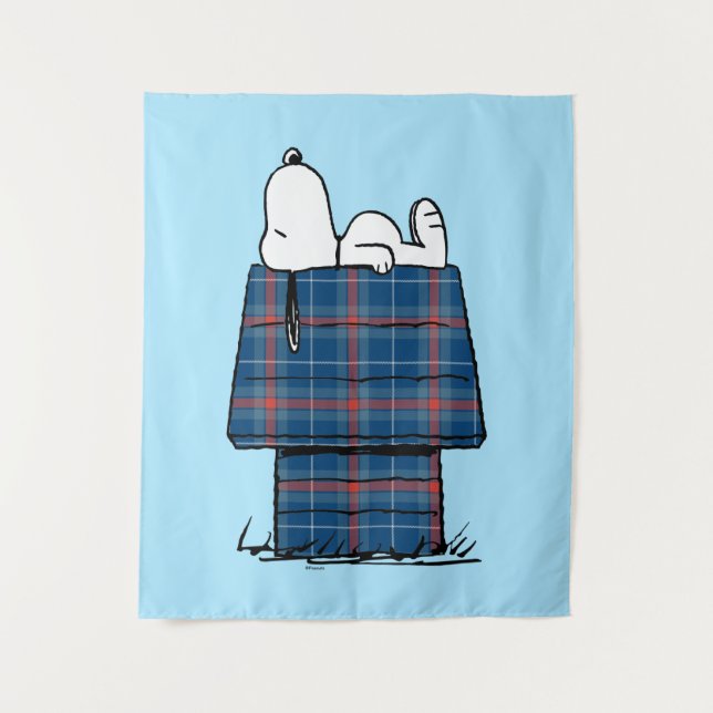 Tapete De Parede Amendoins | Feriado de Xadrez de Snoopy Flannel (Frente)