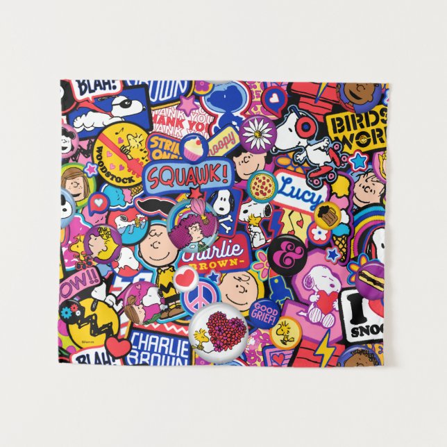 Tapete De Parede Amendoins | Padrão de patch de fita mista (Frente (Horizontal))