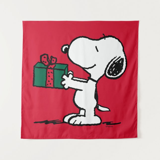 Tapete De Parede Amendoins | Presente de Natal Snoopy Giver (Frente)