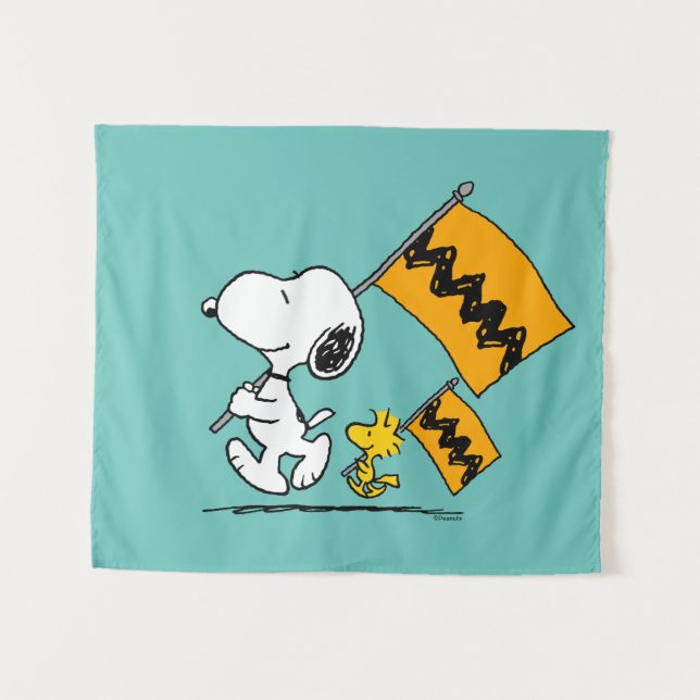Tapete De Parede Amendoins | Sinalizadores de Snoopy & Woodstock (Frente (Horizontal))