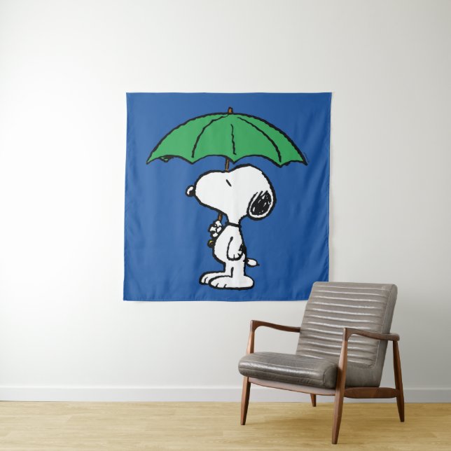 Tapete De Parede Amendoins | Snoopy Green Umbrella (In Situ)