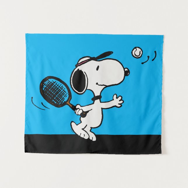 Tapete De Parede Amendoins | Snoopy Plays Tênis (Frente (Horizontal))