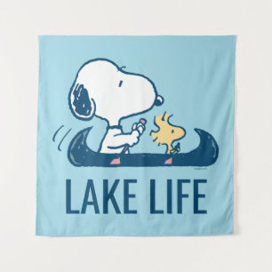Tapete De Parede Amendoins   Snoopy & Woodstock canoé