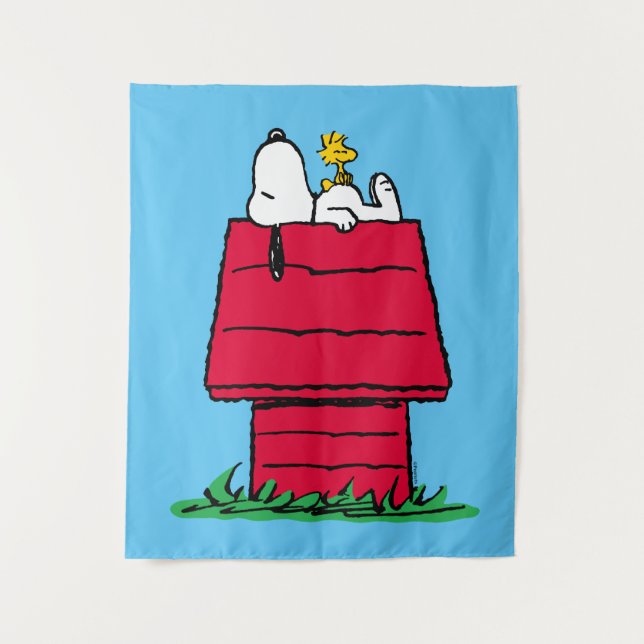 Tapete De Parede Amendoins | Snoopy & Woodstock Doghouse (Frente)