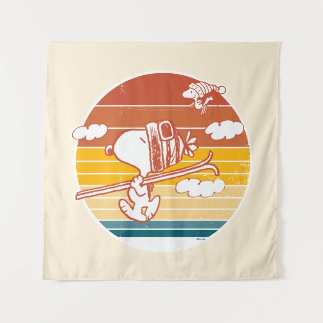 Tapete De Parede Amendoins | Triagem de Esqui de Snoopy & Woodstock (Frente)