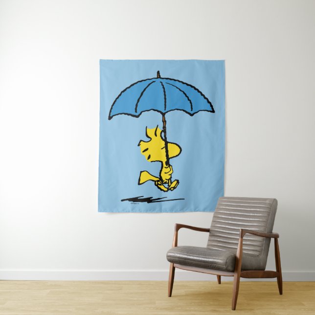 Tapete De Parede Amendoins | Woodstock Blue Umbrella (In Situ)