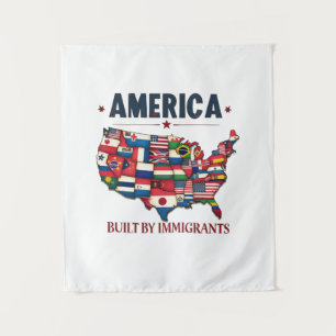 Tapete De Parede América construída por imigrantes patrióticos amer