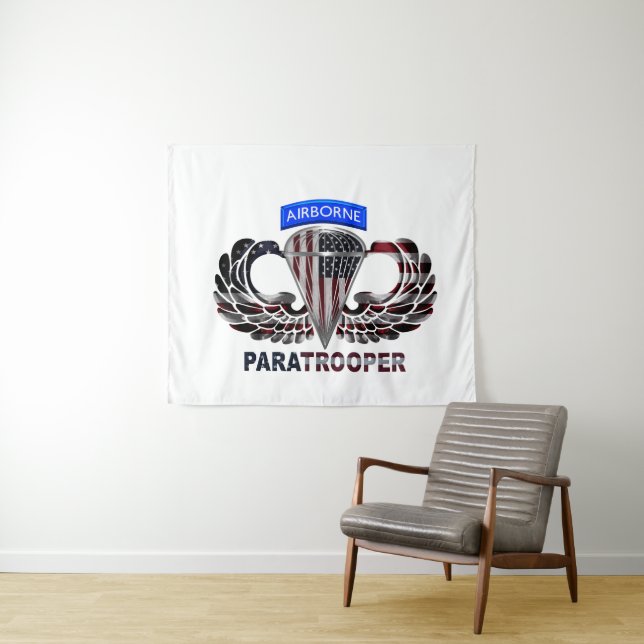Tapete De Parede American Flag - Airborne Paratrooper (In Situ (Horizontal))