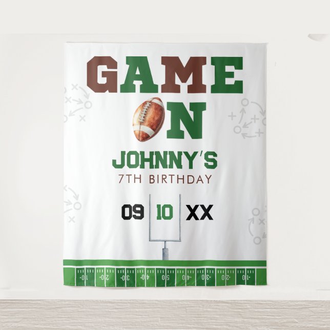 Tapete De Parede American Football Birthday Photo Backdrop (Frente)