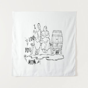 Tapete De Parede Amo-te mãe!Camiseta