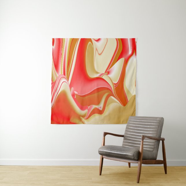 Tapete De Parede Amor e Abstrato 3D Rainbowart Dourado (In Situ (Horizontal))