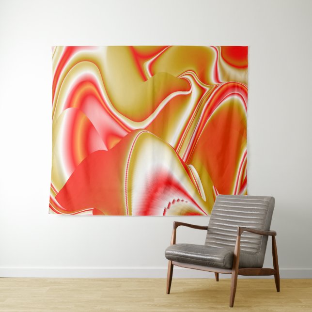 Tapete De Parede Amor e Abstrato 3D Rainbowart Dourado (In Situ (Horizontal))