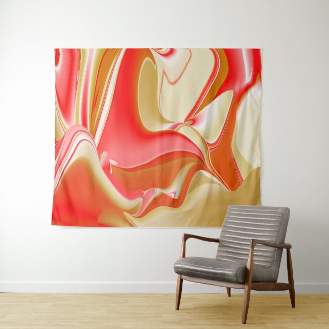 Tapete De Parede Amor e Abstrato 3D Rainbowart Dourado (In Situ (Horizontal))