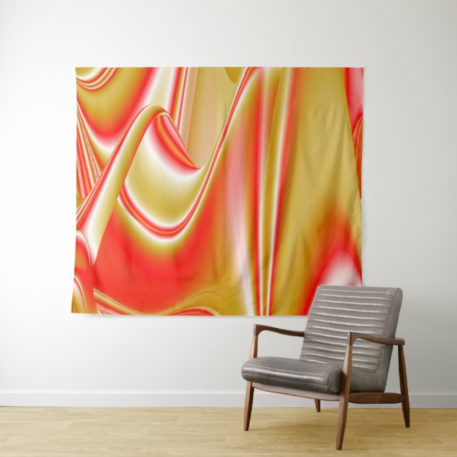 Tapete De Parede Amor e Abstrato 3D Rainbowart Dourado (In Situ (Horizontal))