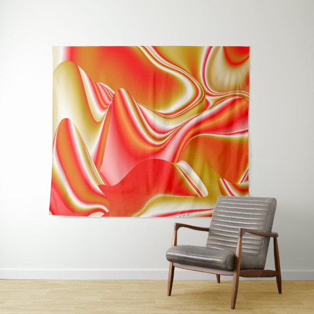 Tapete De Parede Amor e Abstrato 3D Rainbowart Dourado (In Situ (Horizontal))