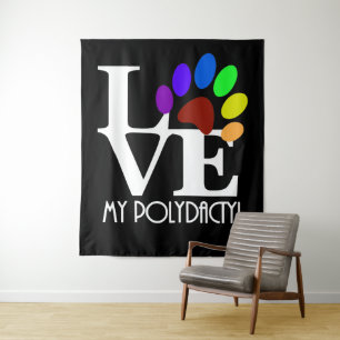 Tapete De Parede AMOR Meu Polídactilo (texto em branco)