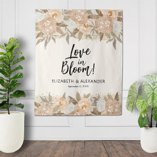 Tapete De Parede Amor no Bloom Peach Floral Wedding