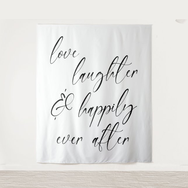 Tapete De Parede Amor, Riso & Felizes para Sempre (Frente)