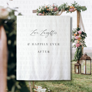 Tapete De Parede Amor Risos & Felizes Para Sempre Faixa de Casament