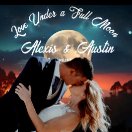 Tapete De Parede Amor sob o pano de fundo do casamento da lua cheia