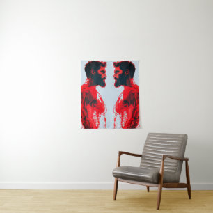 Tapete De Parede Anatomia Vermelha – Estudo Abstrato do Músculo Hum