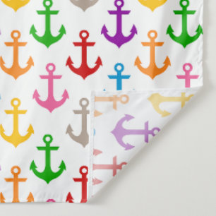 Tapete De Parede Âncora de Navio Design Colorido Branco