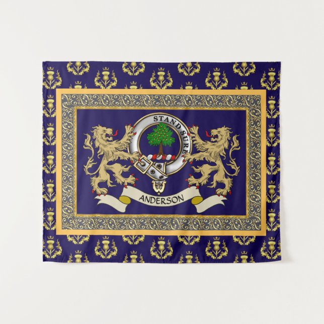 Tapete De Parede Anderson Clan Badge Personalized Blue (Frente (Horizontal))