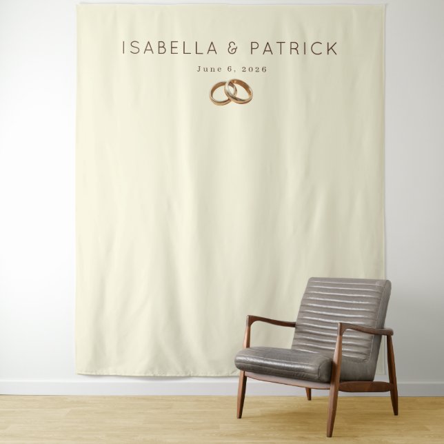 Tapete De Parede Anéis de Noiva Bege Elegantes (In Situ)