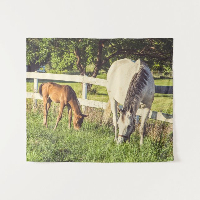 Tapete De Parede Animais das criações de cavalos Média (Frente (Horizontal))