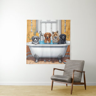 Tapete De Parede Animais engraçados no banho