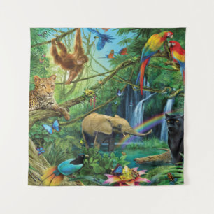 Tapete De Parede Animais que vivem juntos travesseiros decorativos