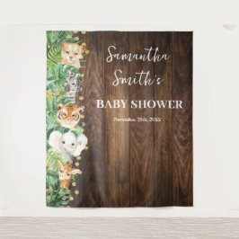 Tapete De Parede Animais Selvagens Bem-Vindo Chá de fraldas Rustic 