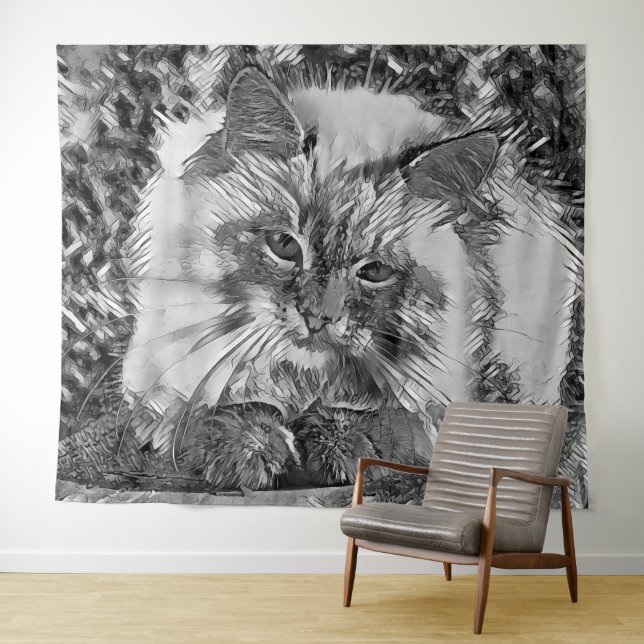 Tapete De Parede AnimalArtBW_Cat_07 (In Situ (Horizontal))