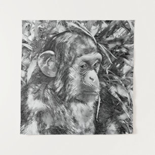 Tapete De Parede AnimalArtBW_Chimpanzee_014