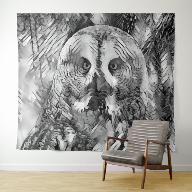 Tapete De Parede AnimalArtBW_Owl_001 (In Situ (Horizontal))