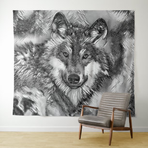 Tapete De Parede AnimalArtBW_Wolf_001