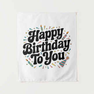 Tapete De Parede Aniversário Confetes Retrô