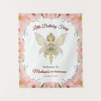 Tapete De Parede Aniversário da Pequena Fada Floral em Aquarela