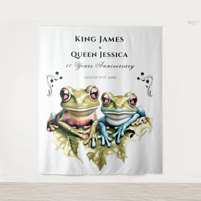 Tapete De Parede Aniversário de 10 Anos de Casamento Festa Casual n (Frente)