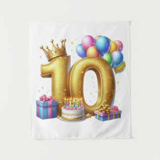 Tapete De Parede Aniversário de 10 anos de ouro