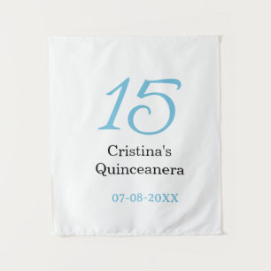 Tapete De Parede aniversário de 15 anos da quinceanera azul preto l