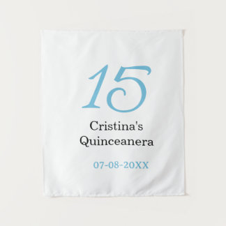 Tapete De Parede aniversário de 15 anos da quinceanera azul preto l