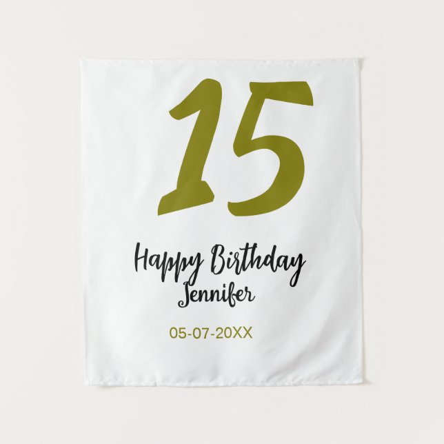 Tapete De Parede aniversário de 15 anos quiencenera adicionar data  (Frente)