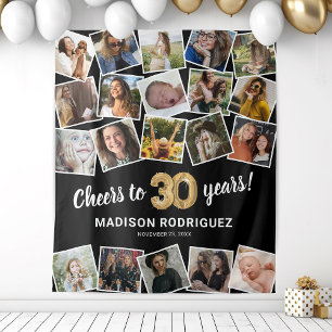 Tapete De Parede aniversário de 30 anos Multi Photo Backdrop