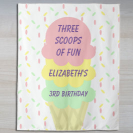 Tapete De Parede aniversário de 3 anos sorvete