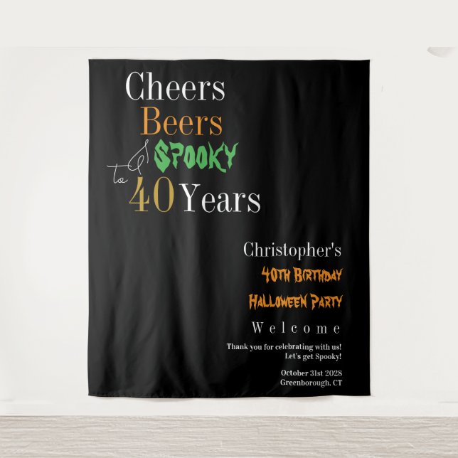 Tapete De Parede aniversário de 40 anos Halloween - Panorâmica da F (Frente)