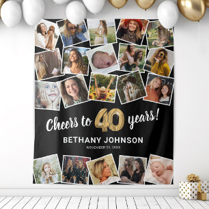 Tapete De Parede aniversário de 40 anos Multi Photo Backdrop